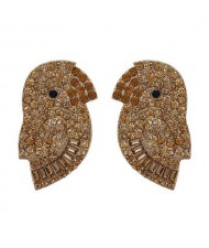 Cute Parrot High Fashion Women Statement Earrings - Champagne