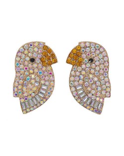 Cute Parrot High Fashion Women Statement Earrings - White