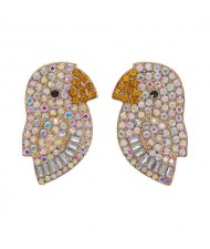 Cute Parrot High Fashion Women Statement Earrings - White