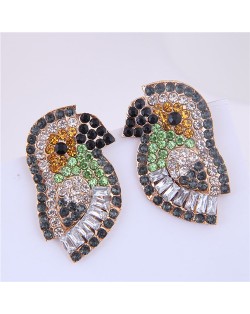 Cute Parrot High Fashion Women Statement Earrings - Black