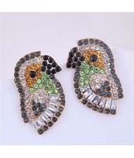 Cute Parrot High Fashion Women Statement Earrings - Black
