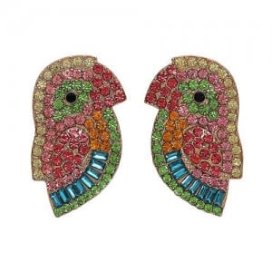 Cute Parrot High Fashion Women Statement Earrings - Pink