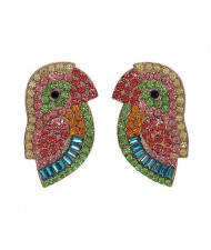 Cute Parrot High Fashion Women Statement Earrings - Pink