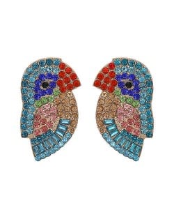 Cute Parrot High Fashion Women Statement Earrings - Blue