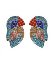 Cute Parrot High Fashion Women Statement Earrings - Blue