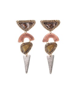 Vintage Style Dangling Irregular Elements Design Women Costume Earrings