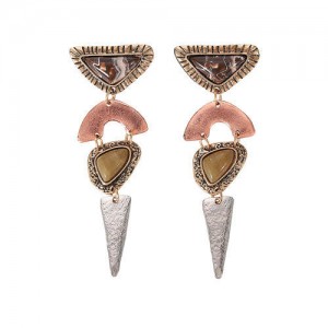 Vintage Style Dangling Irregular Elements Design Women Costume Earrings