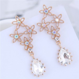 Hollow-out Flower Drop Fashion Women Costume Earrings