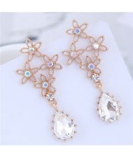 Hollow-out Flower Drop Fashion Women Costume Earrings