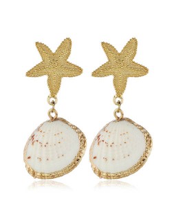 Starfish and Seashell Combo Beach Fashion Women Earrings