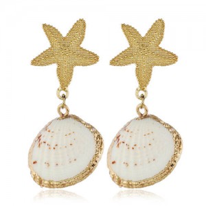 Starfish and Seashell Combo Beach Fashion Women Earrings