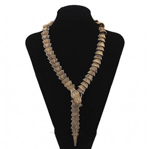 Vintage Golden Snake Fashion Statement Necklace