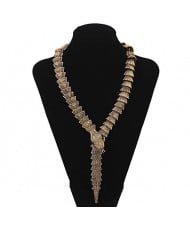 Vintage Golden Snake Fashion Statement Necklace