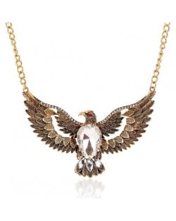 Vintage Eagle Pendant Alloy High Fashion Necklace - Golden