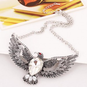 Vintage Eagle Pendant Alloy High Fashion Necklace - Silver