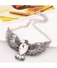 Vintage Eagle Pendant Alloy High Fashion Necklace - Silver