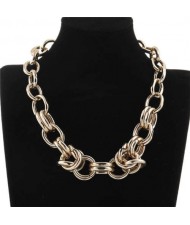 Golden Chain Chunky Bold Fashion Alloy Costume Necklace