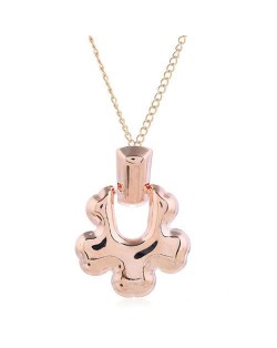 Irregular Alloy Flower Design Pendant High Fashion Women Costume Necklace - Rose Gold