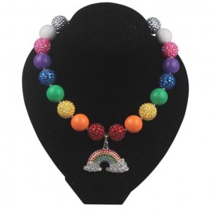 Rainbow Pendant Candy Color Beads Fashion Baby Necklace