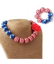 U.S.A. Theme Toddler Necklace and Bracelet Jewelry Set