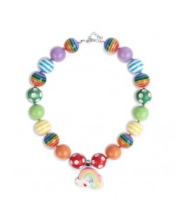 Rainbow Pendant Various Colors Beads Fashion Baby Necklace