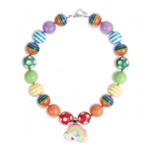 Rainbow Pendant Various Colors Beads Fashion Baby Necklace