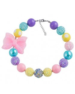 Bowknot Decorated Princess Toddler Fashion Necklace