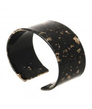 Abstract Pattern Open-end Design Resin Women Bangle - Black