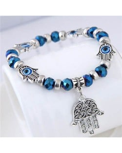 Magic Hands Theme Beads Fashion Women Costume Bracelet - Blue