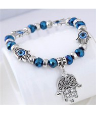Magic Hands Theme Beads Fashion Women Costume Bracelet - Blue