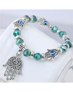 Magic Hands Theme Beads Fashion Women Costume Bracelet - Green