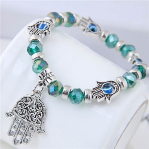 Magic Hands Theme Beads Fashion Women Costume Bracelet - Green