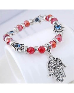 Magic Hands Theme Beads Fashion Women Costume Bracelet - Red