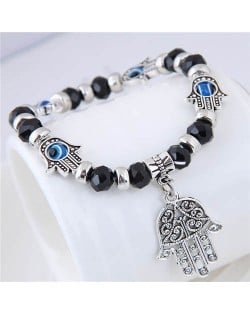 Magic Hands Theme Beads Fashion Women Costume Bracelet - Black