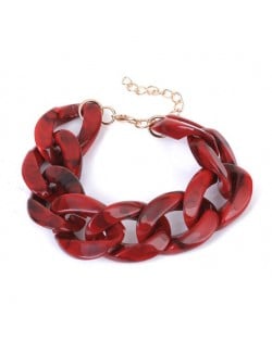 Acrylic Chain Fashion Women Costume Bracelet - Red