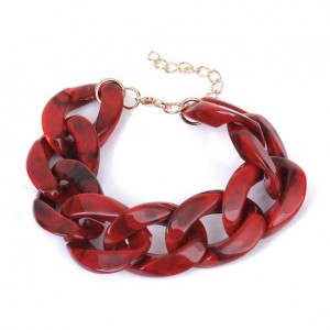 Acrylic Chain Fashion Women Costume Bracelet - Red