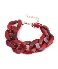 Acrylic Chain Fashion Women Costume Bracelet - Red