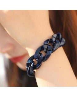 Acrylic Chain Fashion Women Costume Bracelet - Dark Blue