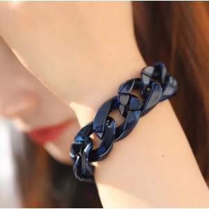 Acrylic Chain Fashion Women Costume Bracelet - Dark Blue