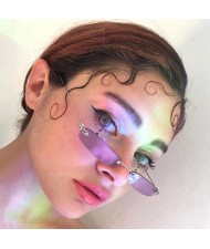 7 Colors Available Mini Square Shape Frameless High Fashion Sunglasses