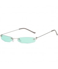 7 Colors Available Mini Square Shape Frameless High Fashion Sunglasses
