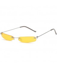 7 Colors Available Mini Square Shape Frameless High Fashion Sunglasses