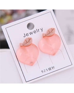 Acrylic Peach Design High Fashion Women Earrings - Red