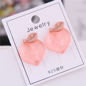 Acrylic Peach Design High Fashion Women Earrings - Red
