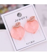 Acrylic Peach Design High Fashion Women Earrings - Red