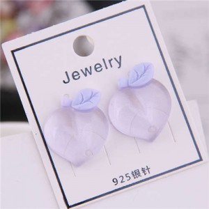 Acrylic Peach Design High Fashion Women Earrings - Violet