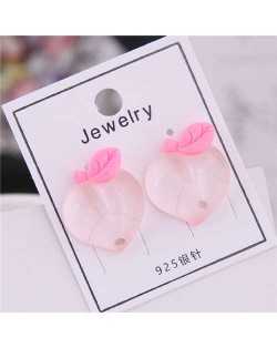 Acrylic Peach Design High Fashion Women Earrings - Pink