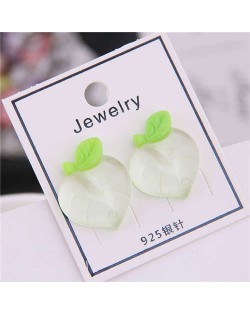 Acrylic Peach Design High Fashion Women Earrings - Green
