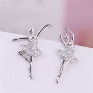 Asymmetric Ballet Dancer Design Korean Fashion Women Earrings