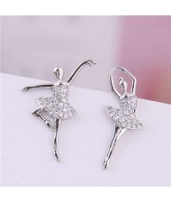 Asymmetric Ballet Dancer Design Korean Fashion Women Earrings